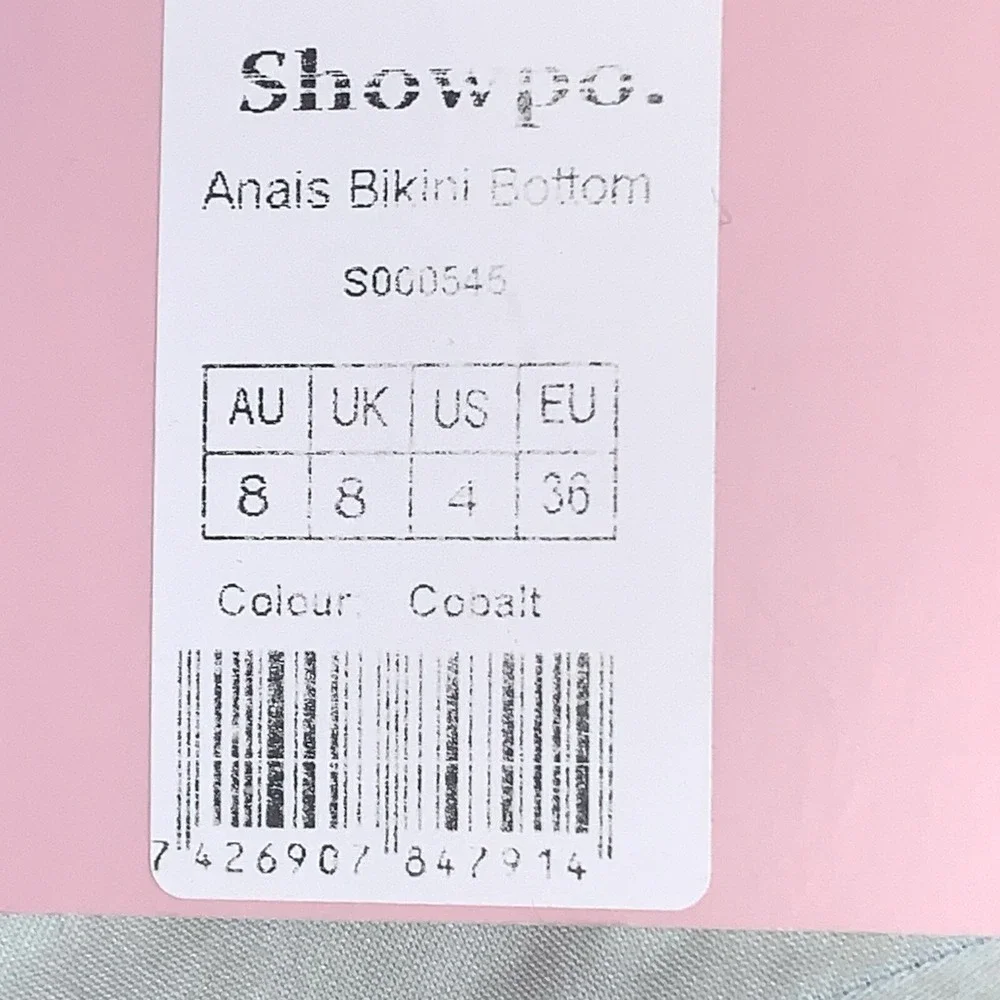 NWT‎ SHOWPO Bikini Set Women's Cobalt Blue  Rory Top Sz 2  Anais Bottom Sz 4